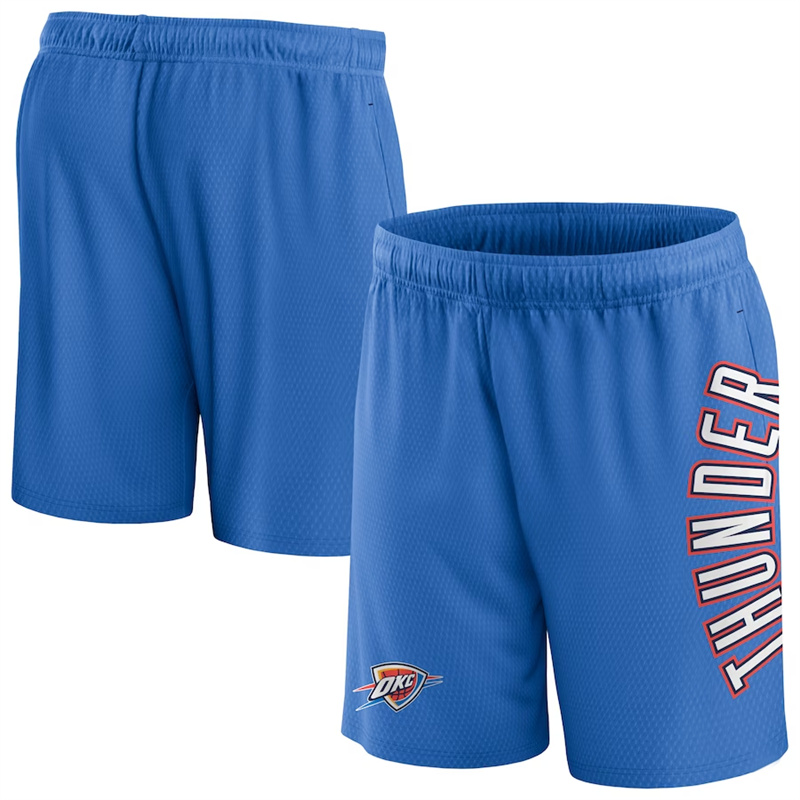 Men's Oklahoma City Thunder Blue Post Up Mesh Shorts(Run Small)